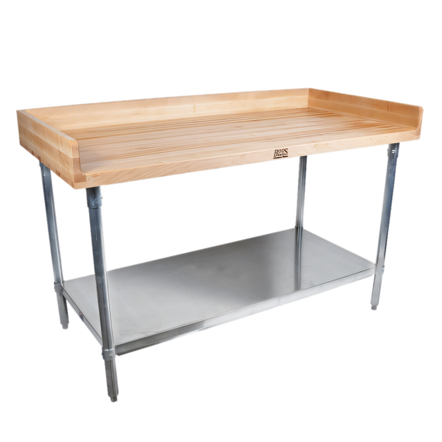 Product image #1 for John Boos 84-Inch x 24-Inch Baker's Top Work Table with 1-3/4-Inch Northern Hard Rock Maple Top and Stainless Steel Undershelf