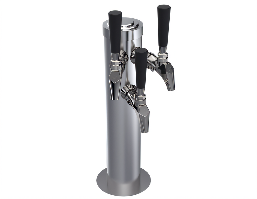 Product image #1 for Krowne Triple Faucet Glycol-Cooled Countertop Beer Tower, 15 Inch, Brushed Stainless Steel