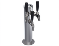 Krowne Triple Faucet Glycol-Cooled Countertop Beer Tower, 15 Inch, Brushed Stainless Steel