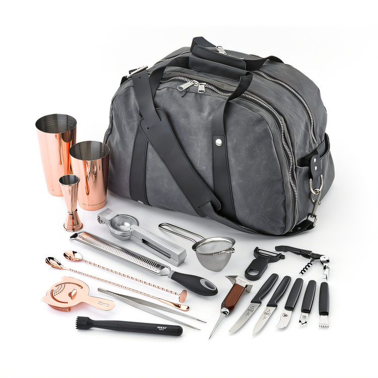 Product image #1 for Barfly Deluxe II 18-Piece Copper-Plated Bar Tool Set with Mixology Bag