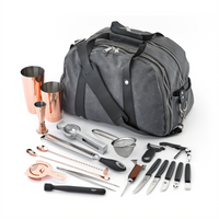 Barfly Deluxe II 18-Piece Copper-Plated Bar Tool Set with Mixology Bag