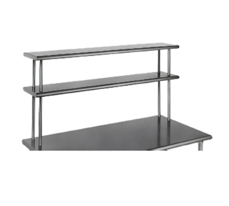 Product image #1 for Eagle Group Double Deck Table-Mount Stainless Steel Overshelf, 108" W x 10" D x 30" H