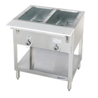 Thumbnail image #1 for Duke Manufacturing Aerohot E302 Electric Hot Food Station, 2 Open Wells, Stainless Steel, Open Base, Poly Carving Board