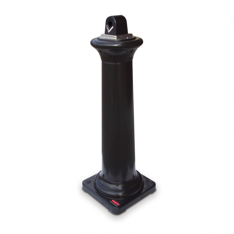 Product image #1 for GroundsKeeper Tuscan Smoking Management Cigarette Receptacle, 13-Inch Square, Black Resin