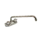 Thumbnail image #1 for Serv-Ware DTF4-12-CWP Backsplash-Mount Bar Sink Faucet, 12" Swing Spout, 4" Centers