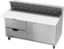 Thumbnail image #1 for Beverage-Air SPED60HC-16C-2 Two-Section Sandwich Prep Table with 17-Inch Cutting Board, 1 Door, 2 Drawers