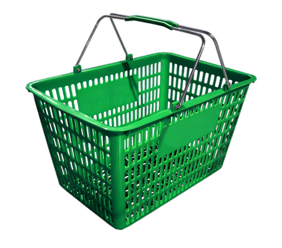 Product image #1 for Green Plastic Shopping Hand Basket with Plastic-Coated Steel Handles