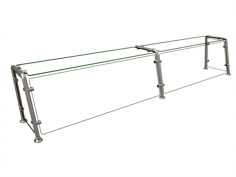 Product image #1 for Hatco Flav-R-Shield EP22 Full-Service Pass-Over Sneeze Guard, 2-Bay, 84-Inch Wide x 11.5-Inch Deep x 18-Inch High