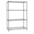 Thumbnail image #1 for Metro Super Erecta SE-246074K4-S-4 Stationary Starter Wire Shelving Unit, 60"W x 24"D x 74.5"H, 4 Shelves, Gray Epoxy-Coated