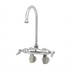 Thumbnail image #1 for T&S Brass Splash-Mounted Swivel Gooseneck Faucet with Adjustable Centers, Lever Handles, and Low-Lead Construction