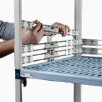 Thumbnail image #1 for Metro MetroMax Q MQL48-2S Stackable Shelf Ledge, Back, 48"W x 2"H, Snap-On, Polymer & Stainless Steel