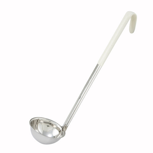 Product image #1 for Winco Color-Coded 3 oz Ivory One-Piece Stainless Steel Ladle with 13-Inch Handle