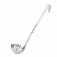 Winco Color-Coded 3 oz Ivory One-Piece Stainless Steel Ladle with 13-Inch Handle