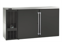 Two-Section 60-Inch Refrigerated Back Bar Cooler with Solid Doors and Stainless Steel Top and Sides