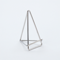 American Metalcraft Geometric Metal Menu/Card Holder, 3 Inch, Silver