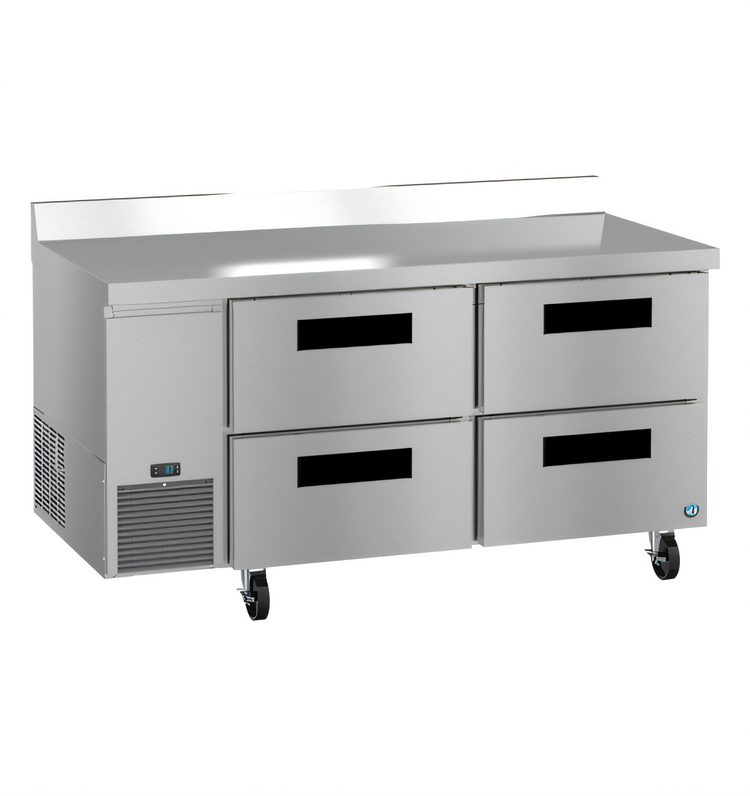 Product image #1 for Hoshizaki Steelheart 67-Inch 2-Section Worktop Refrigerator with 4 Drawers, Side-Mounted Self-Contained Refrigeration