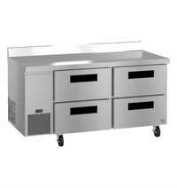 Hoshizaki Steelheart 67-Inch 2-Section Worktop Refrigerator with 4 Drawers, Side-Mounted Self-Contained Refrigeration