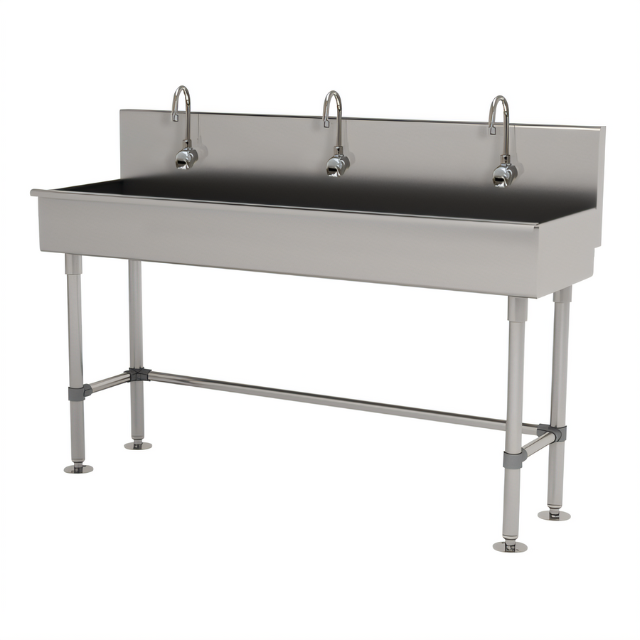 Product image #1 for Advance Tabco 60-Inch 3-Station ADA Compliant Freestanding Multiwash Hand Sink with Electronic Faucets