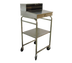 Thumbnail image #1 for Mobile Stainless Steel Stand-Up Receiving Desk with Sloped Top, Locking Storage, and Undershelf