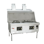 Thumbnail image #1 for Town Equipment MasterRange MF-2-SS Two-Chamber Gas Wok Range with Flue, Brick-Lined Chambers and Stainless Steel Sides