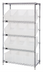 Thumbnail image #1 for Quantum Stationary Wire Shelving Bin System with 12 Clear Bins, 36 x 18 x 63 Inches