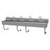 Thumbnail image #1 for Advance Tabco Multiwash 5-Station Wall-Mounted Hand Sink with 5 Gooseneck Faucets, 100-Inch Wide