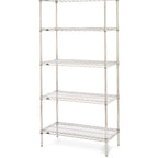 Thumbnail image #1 for Metro Super Erecta 5N517BR 5-Shelf Stationary Starter Wire Shelving Unit, 24"W x 24"D x 74"H, Zinc Finish