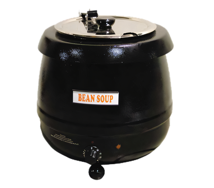 Product image #1 for Omcan 10.6 Qt Countertop Soup Kettle with Metal Lid, 110V, Black