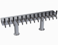 Krowne Double T-Head Glycol-Cooled Countertop Beer Tower, 14 Faucet Capacity, 42-Inch Long Box, Brushed Stainless Steel
