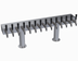 Thumbnail image #1 for Krowne Double T-Head Glycol-Cooled Countertop Beer Tower, 14 Faucet Capacity, 42-Inch Long Box, Brushed Stainless Steel