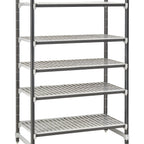 Thumbnail image #1 for Cambro Camshelving® Elements EXU185472V5480 5-Tier Vented Stationary Polymer Shelving Starter Unit, 18 x 54 x 72 in., Speckled Gray