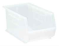 Quantum Clear Stack and Hang Shelf Bin, 8-1/4 x 14-3/4 x 7 Inch, Polypropylene