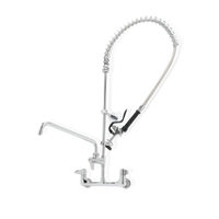 Steel Works Stainless Heavy Duty 12-Inch Pre-Rinse Add-On Faucet, 8-Inch Centers, Double Joint Nozzle