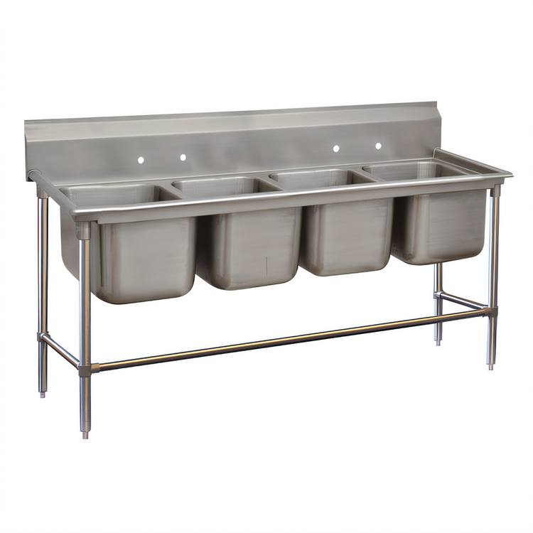 Product image #1 for Advance Tabco Regaline 4-Compartment Floor Model Sink with 11 Inch Splash
