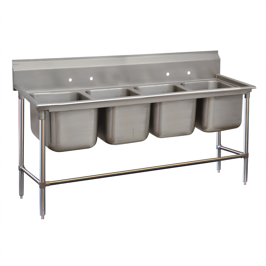 Product image #1 for Advance Tabco Regaline 4-Compartment Floor Model Sink with 11 Inch Splash