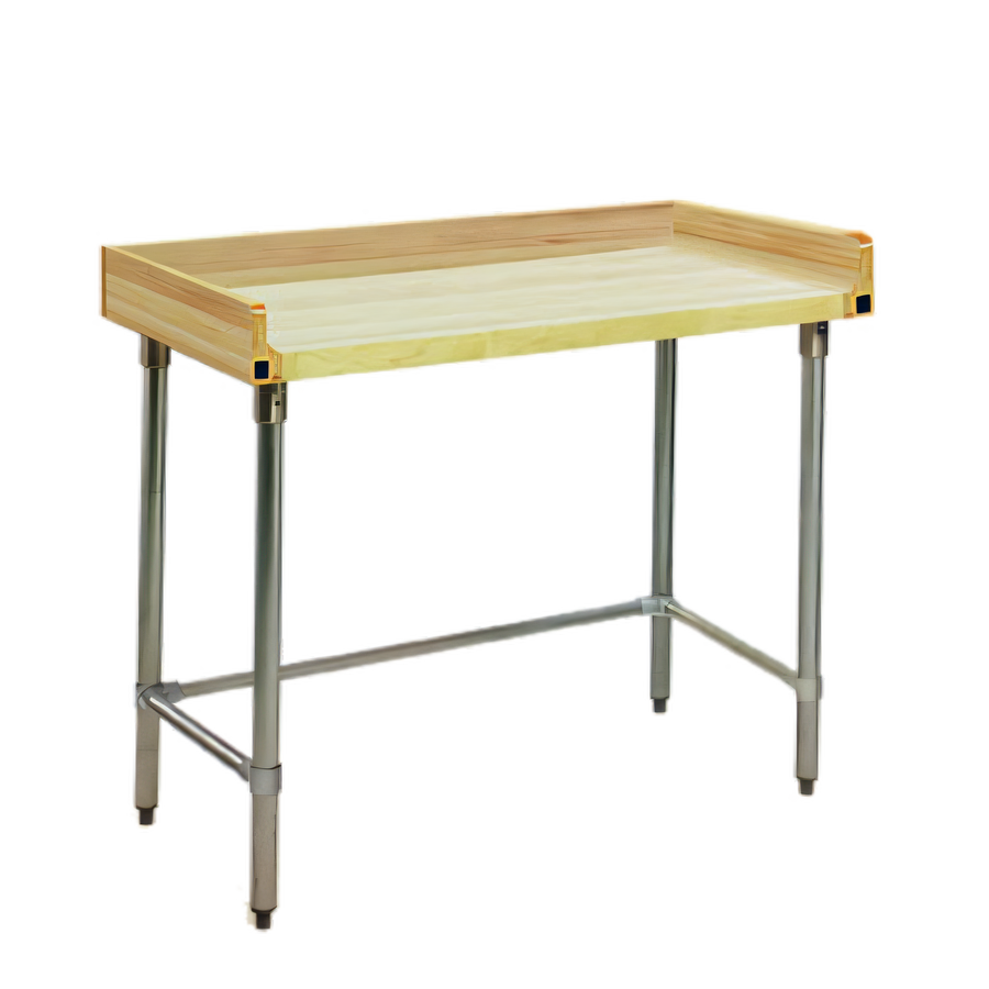 Product image #1 for Eagle Group 48 Inch x 30 Inch Bakers' Top Wood Work Table with 1-3/4 Inch Hardwood Top and Undershelf