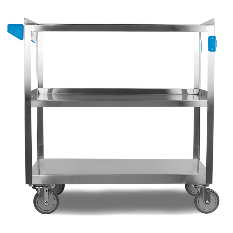 Product image #1 for Carlisle 18/10 Stainless Steel 3-Shelf Utility Bus Cart, 35 x 21 Inches, 500 lb Capacity