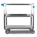 Thumbnail image #1 for Carlisle 18/10 Stainless Steel 3-Shelf Utility Bus Cart, 35 x 21 Inches, 500 lb Capacity