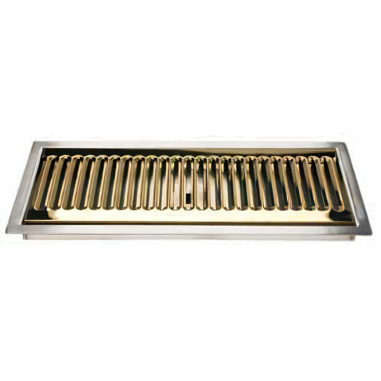 Product image #1 for Micro Matic Drop-In Stainless Steel Drip Tray Trough with Louvered PVD Brass Screen, 13 x 6 Inches