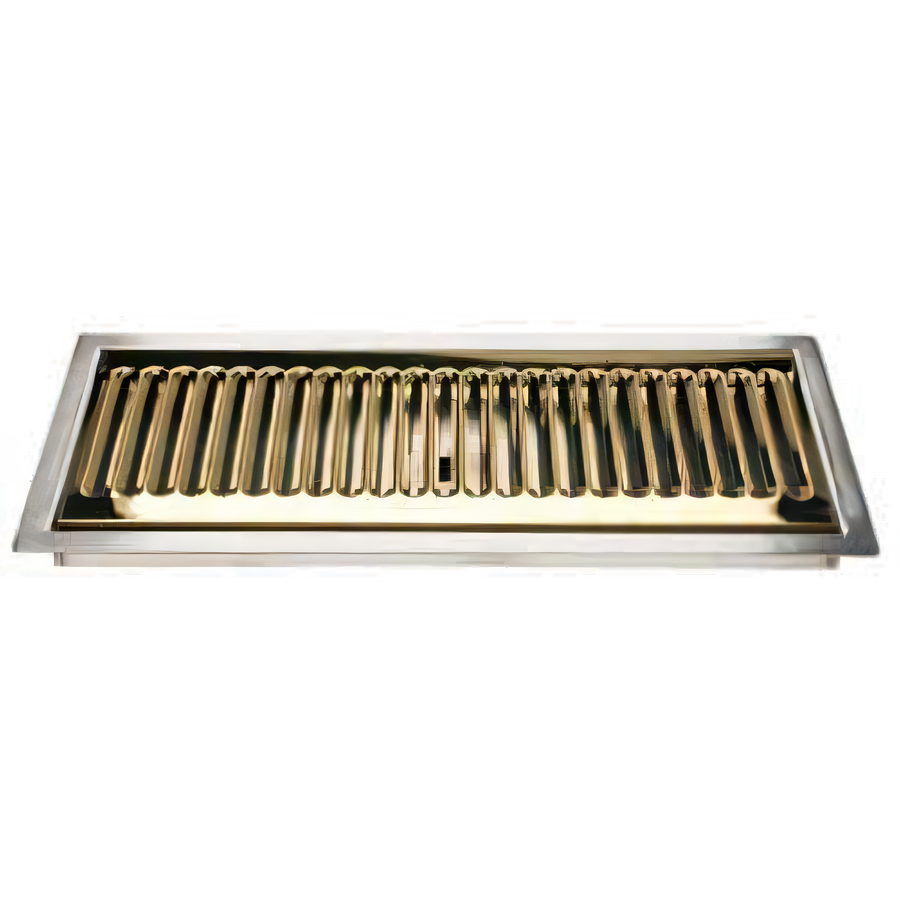 Product image #1 for Micro Matic Drop-In Stainless Steel Drip Tray Trough with Louvered PVD Brass Screen, 13 x 6 Inches