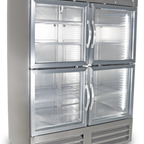 Thumbnail image #1 for Kelvinator Commercial KCHRI54R4HGDR 49 Cu. Ft. Two-Section Reach-In Refrigerator with Four Half Glass Doors, Stainless Steel, Bottom-Mount Refriger at