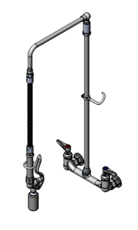 EasyInstall Wall-Mount Pre-Rinse Unit with 26 Inch Riser, 20 Inch Hose and 0.65 GPM Spray Valve
