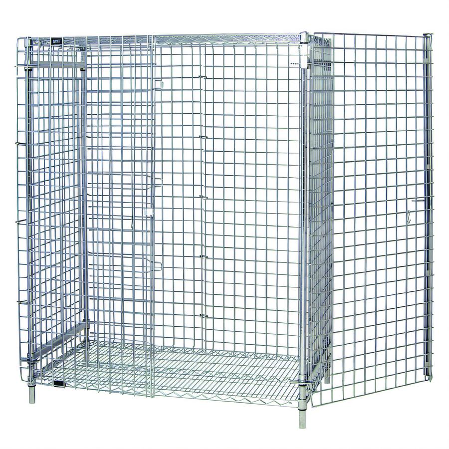 Product image #1 for Quantum Stationary Wire Security Cage Unit, 60"W x 24"D x 63"H, Chrome Finish