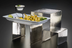 Thumbnail image #1 for American Metalcraft 3-Piece Square Stainless Steel Hammered Buffet Riser Set