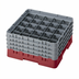 Thumbnail image #2 for Cambro Camrack Full-Size 25-Compartment Glass Rack with 4 Soft Gray Extenders, Cranberry
