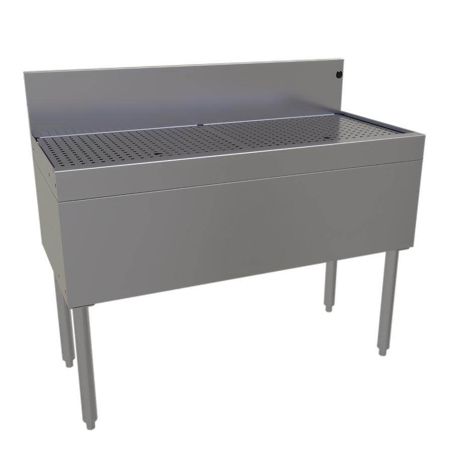 Product image #1 for Glastender DBA-42 Free-Standing Stainless Steel Underbar Drainboard, 42 x 19 Inches