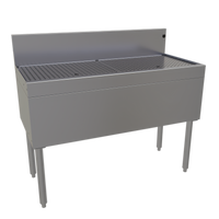 Glastender DBA-42 Free-Standing Stainless Steel Underbar Drainboard, 42 x 19 Inches