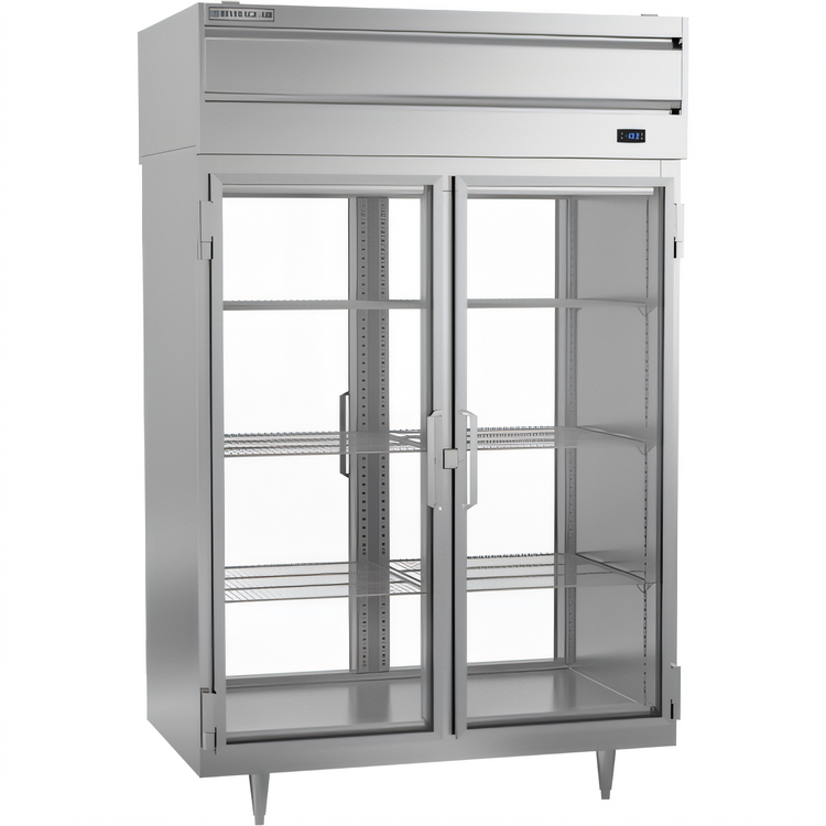 Product image #1 for Beverage-Air P Series Two-Section Top-Mount Pass-Thru Glass Door Freezer, 48.33 Cu. Ft.