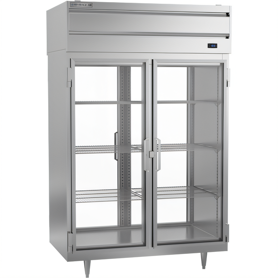 Product image #1 for Beverage-Air P Series Two-Section Top-Mount Pass-Thru Glass Door Freezer, 48.33 Cu. Ft.