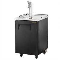 True Freestanding Draft Beer Cooler with 1/2-Barrel Keg Capacity, Single Faucet, Flat Top, Black Vinyl Exterior